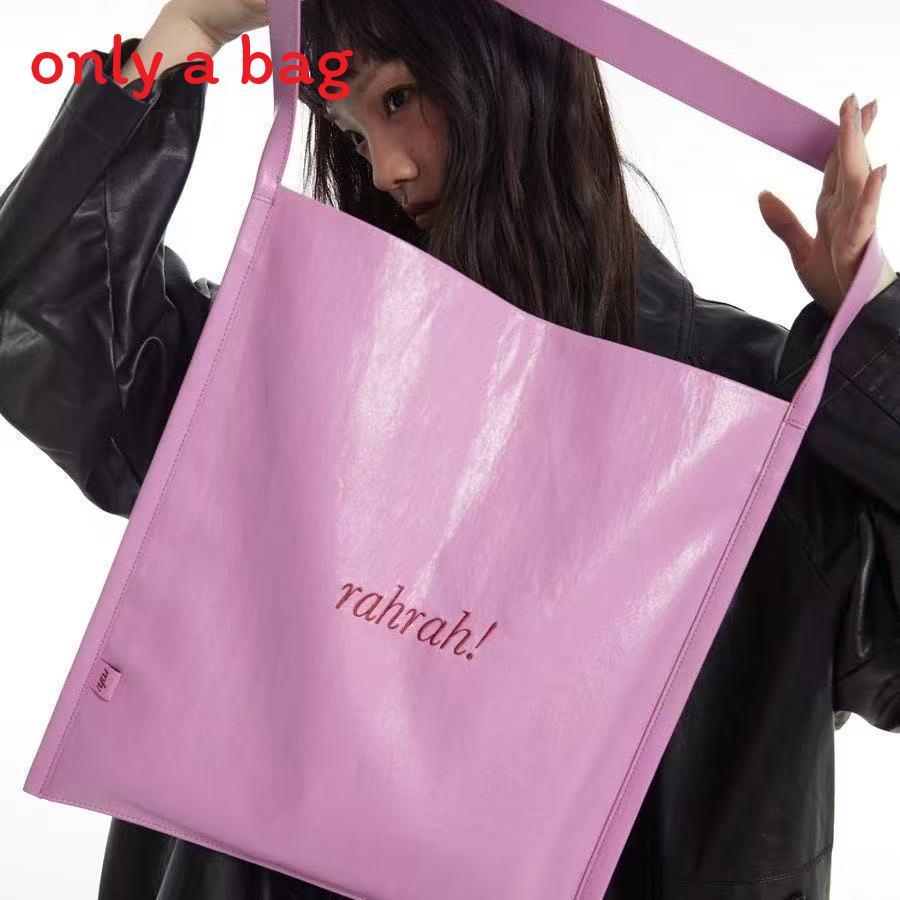 Solid Color Tote Bag With Embroidered Letters For Daily Use