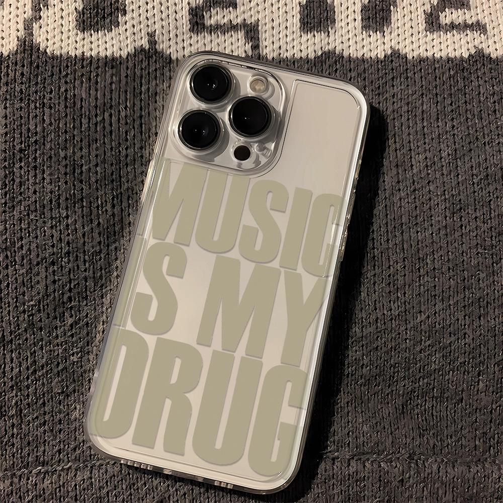 Music Is My Drug Phone Case For IPhone 17 17Air 11 12 13 14 15 16 Pro Max 14 15 16 Plus Shockproof Silicone Clear Bumper Cover