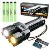 Powerful Dual Light Source LED Flashlight USB Rechargeable Zoom White Yellow Torch Long Range Flashlight With 4*181350 Battery