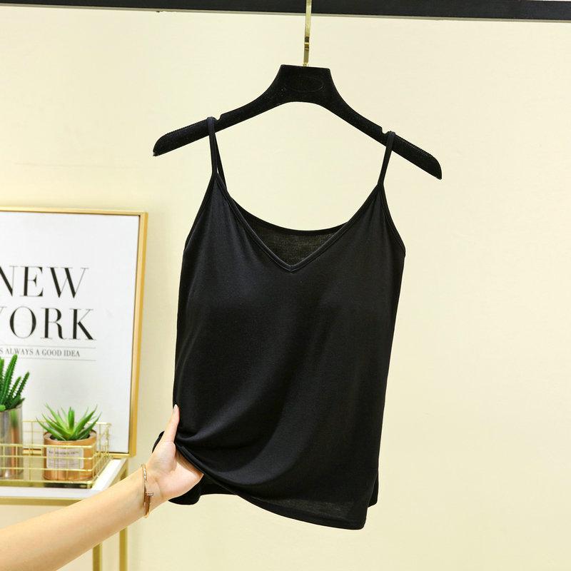 Women's Summer V-Neck Padded Camisole - Slimming Sleeveless Base Layer Top