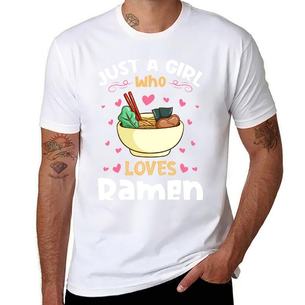 Just A Girl Who Loves Raunisex Noodles Tshirt Fashion Letter Print Tshirt