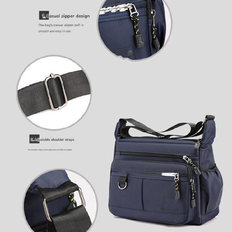 Oxfords Toted Bag for Men Shoulder Crossbody Handbag with Multi Pockets Zipper for Work Office Travel and Daily Use