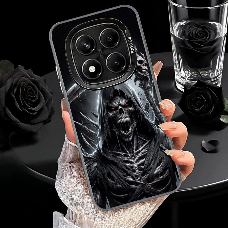 Tod Sensenmann Schädel Sense Weiche Handyhülle für Xiaomi Redmi Note 13 14 15 Pro Plus 12S 12 11S 11 11T 10S 10 Stoßfeste Hülle