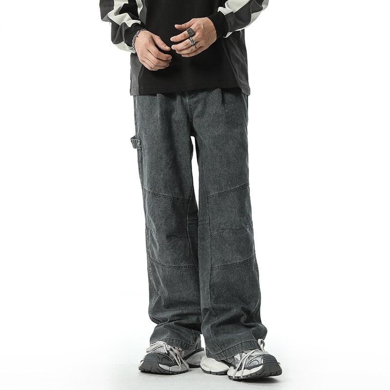 

Американские ретро плиссированные рабочие брюки мужские брюки свободные прямые парашютист повседневные брюки 2XL