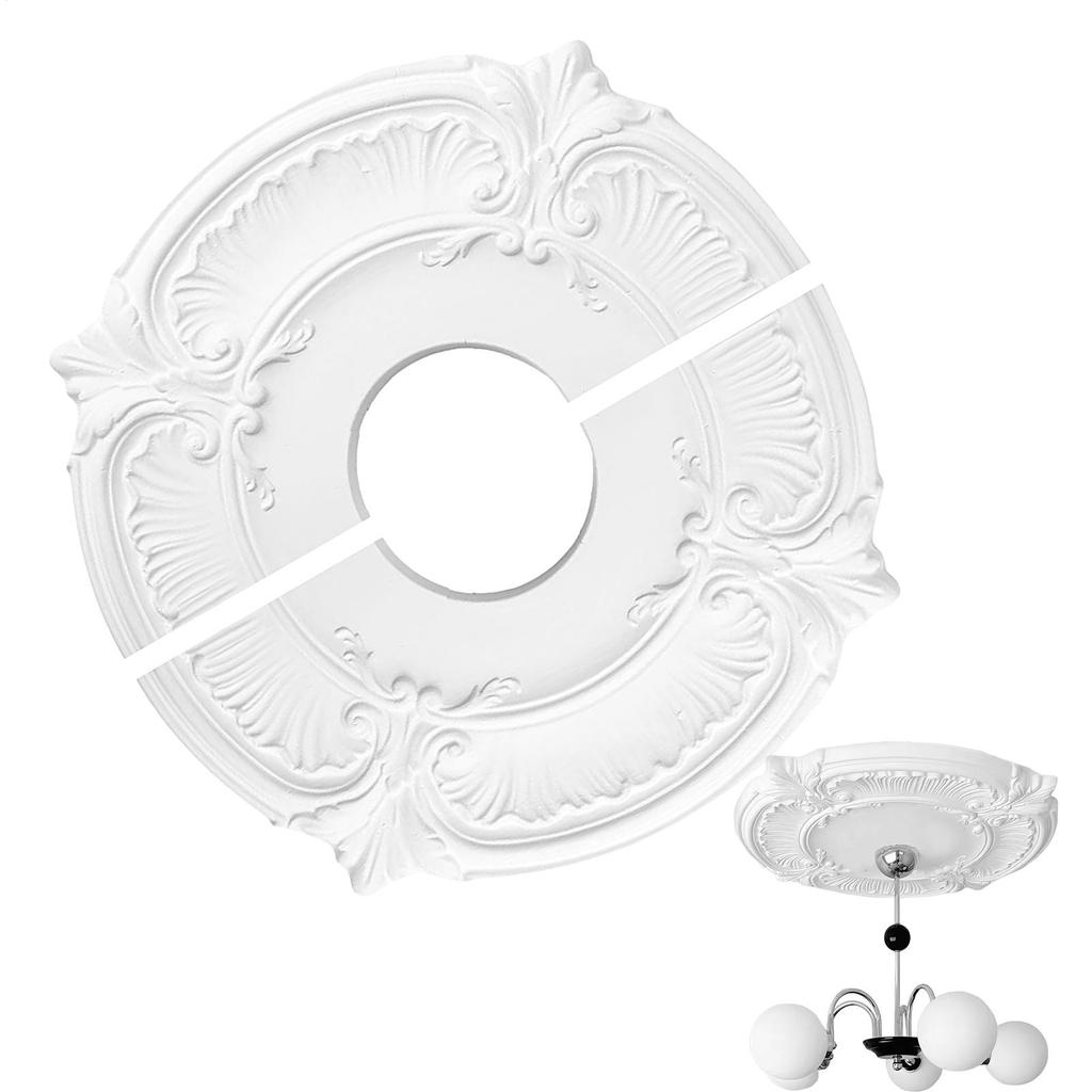 Round Split Medallion PU Decorative Ceiling Fan Light Fixtures Covers Plate Home Ceiling Light Cover For Chandelier Light Covers