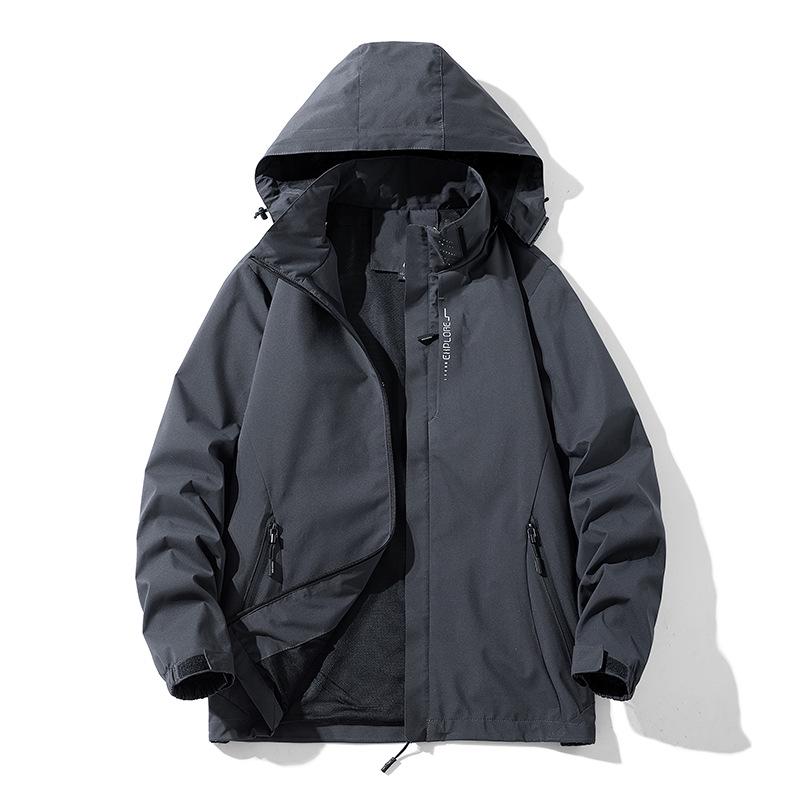 

Мужская осенне-зимняя уличная ветрозащитная куртка 3-в-1 со съемной флисовой подкладкой - Парный стиль XL