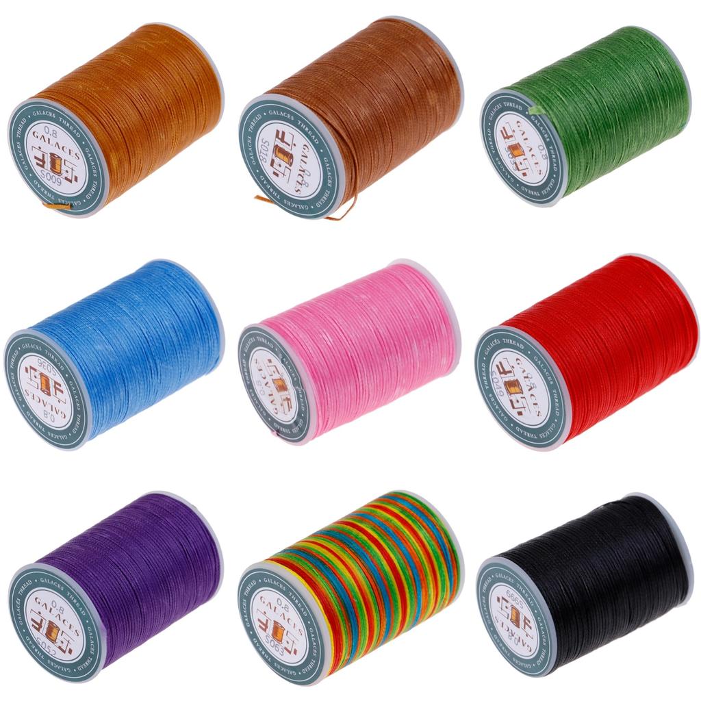 0.8mm Handmade Polyester Thread High-strength Thread Waxed Thread DIY 90m Polyester Cord Sewing Machine Stitching Crafts