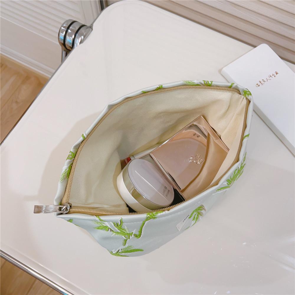 Flower Pattern Women Cosmetic Organizer Travel Bag Large Canvas Toiletries Teen Girls Makeup Storage Pouch