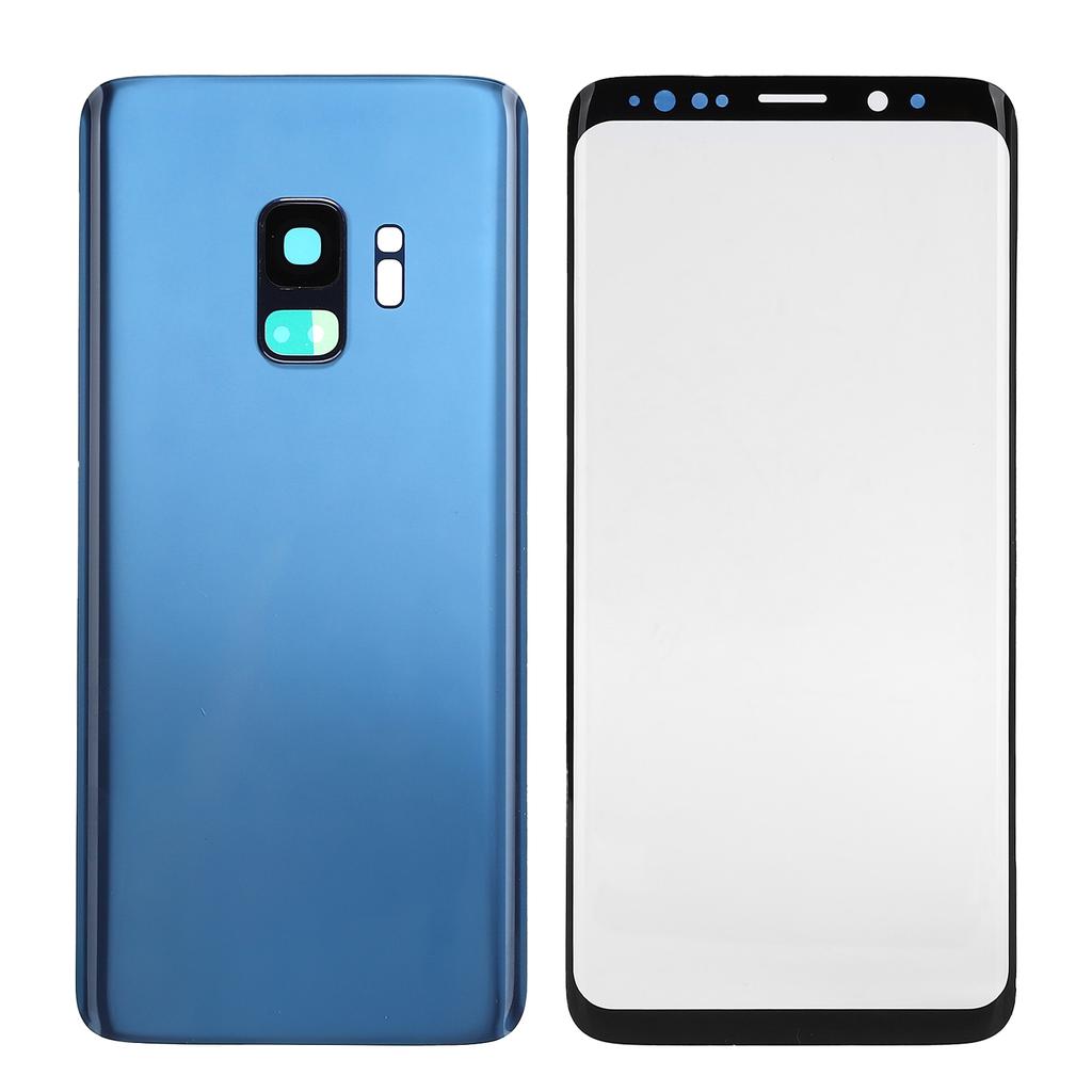 Phone Rear Back Glass Cover Front Screen Glass Lens Replacement Set for Samsung S9 G960