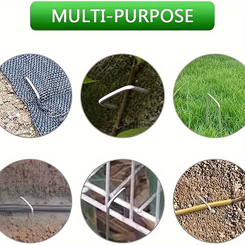 25Pcs/Pack Garden Peg Silver Metal U-Shape Garden Staple Garden Ground Nail Film Fixed Pegs Gardening Fixing Tools Film Peg