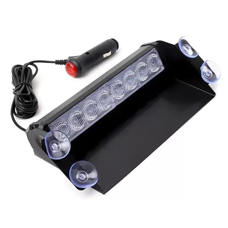 12V Car Strobe Light Flasher Vehicle Windshield Day Running Flashing 8LED Warning Signal Lamp Red Blue Police Emergency Lights