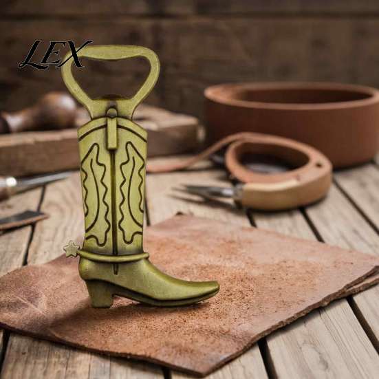 Country Themed Wedding Souvenirs Cowboy Boot Bottle Opener, Durable Zinc Alloy Western Theme Openers with Style Party Giveaways Thank You Card, Unique