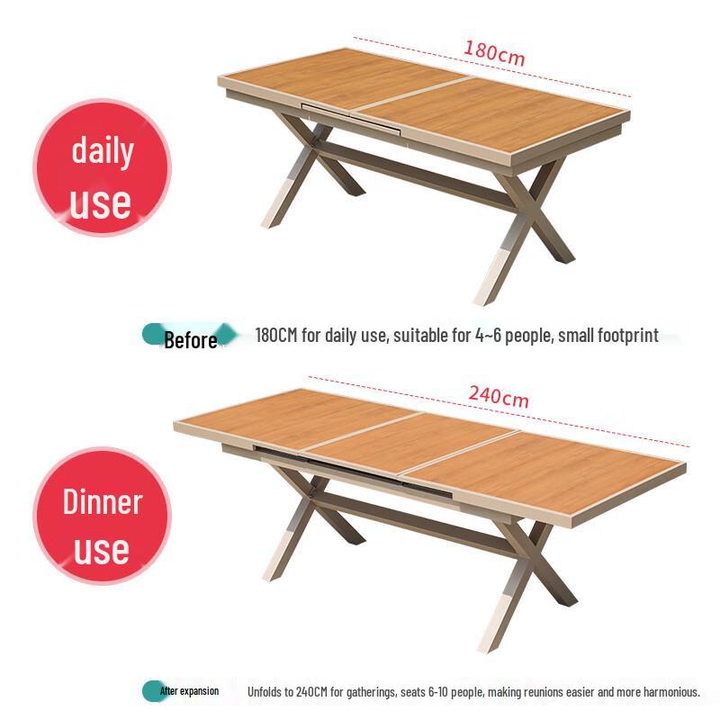 Outdoor Aluminum Plastic Wood Extendable Dining Set