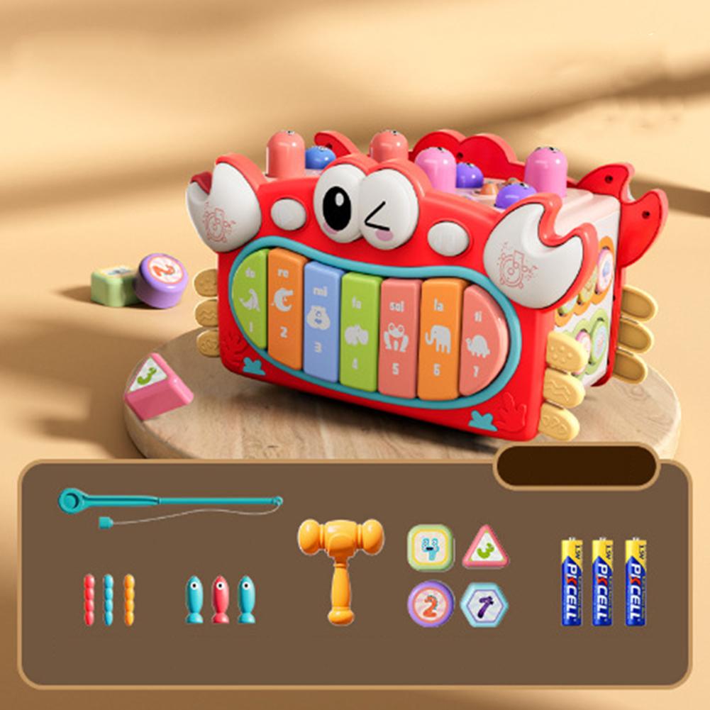 8-in-1 Hammering Pounding Toys For Kids Fishing Game 6 Sides Wooden Activity Cube Baby Toys Birthday Gifts For Boys Girls