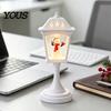 Warm Atmosphere Lighting Christmas Snow Sphere Lamp, Retro Street Lamp Design, Santa Winter Theme Ornament Snowman Tree Night Light for Bedroom,