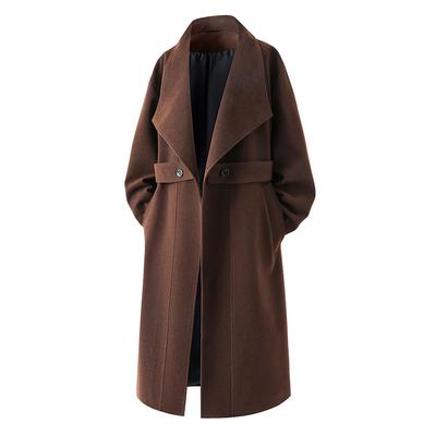 Palton Lung Trench din Lână pentru Bărbați, Oversized, Casual, Jachetă Lungă cu Rever, cu Buzunar, Palton Lung cu Rever, Jachetă Lungă de Iarnă, Caldă, pentru Bărbați