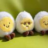 New Cute Poached Egg Plush Pendant Furry Cuddly Plushies Doll Stuffed Animals Keychain Short Plush Toys Home Deco Kids Gift