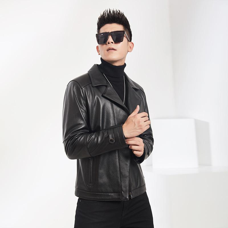 

Куртка из натуральной кожи, весенняя и осенняя, куртка из натуральной кожи, мужская, первый слой, куртка из воловьей кожи для мотоциклистов, для молодых мужчин 4XL