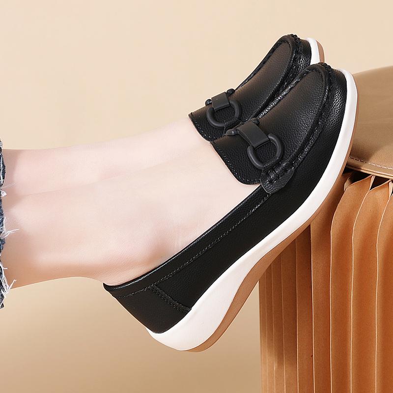 35-41 Dámské módní ležérní boty nadměrné velikosti s plochou podrážkou a jedním patním kopem, boty pro matky, mokasíny