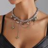 Unique Love Themed Alloy Necklace Versatile Accessory Clavicle Chain For Parties Dating Special Occasions
