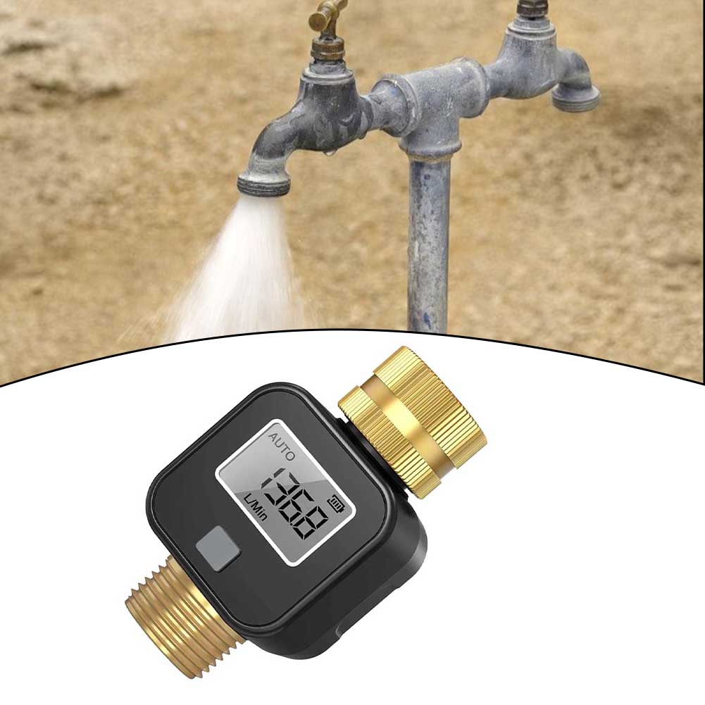 LCD Display Timer Brass Water Inlet Valve ABS Anti-UV Material Battery Life 6 Months Built-in Water Flow Recorder
