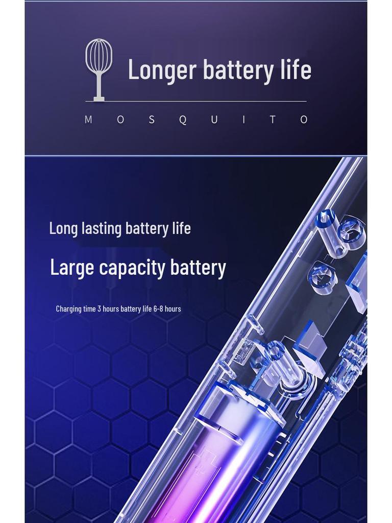 USB Rechargeable Electric Mosquito & Fly Swatter Lamp - 2-in-1 Household Insect Zapper