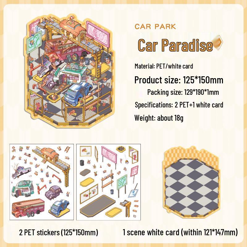 Popular Cartoon Scenery 3D DIY Stickers for Kids