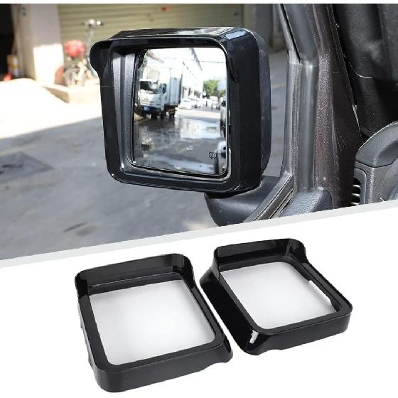 

2PCS Rear View Mirror Protector Frame Rain Visor Eyebrow Guard Rearview Side Mirror Cover Trim Compatible with Jeep Wrangler JL Gladiator JT чёрный