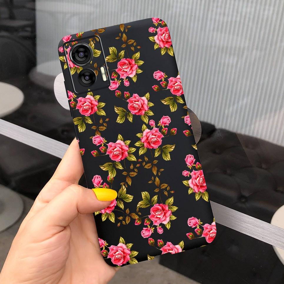Pro Moto Edge 30 Neo 30 Lite Nárazníkové Pouzdro Květinový Pár Srdce Lásky Potisk Kryt Telefonu Pro Motorola Edge30 Neo 30Neo Měkké Obaly
