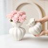 French Fenton Style White Ceramic Vase, High-End Retro Home Decor for Living Room Table, Art Flower Container