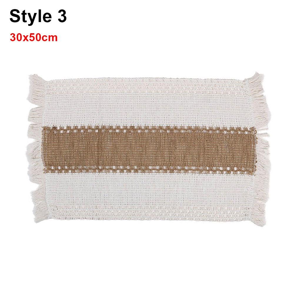 1 Stück Natürliche Baumwolle Leinen Jute Platzset 30x50cm Tischset für Zuhause Essen Hochzeitstafel