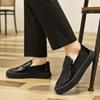 Mocassins Chaussures Homme Cuir Semelles Épaisses Style Britannique Chaussures Formelles Noires Mode Luxe Slip-On Chaussures Décontractées Homme Grandes Tailles Baskets