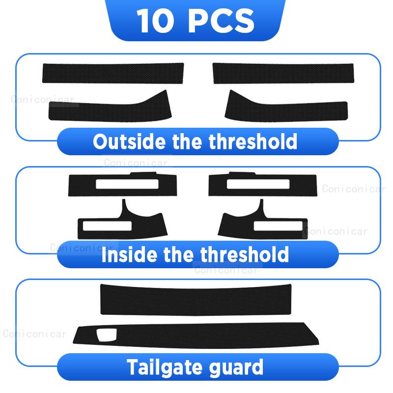 Car Door Sills Scuff Plate Threshold Protector Interior Imitation Carbon Fiber Sticker Accessories For CHERY JETOUR T2 2024