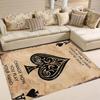 Inspirational Ace of Spades Pattern Non-Slip Floor Mat, Lightweight Decorative Rug for Living Room and Bedroom