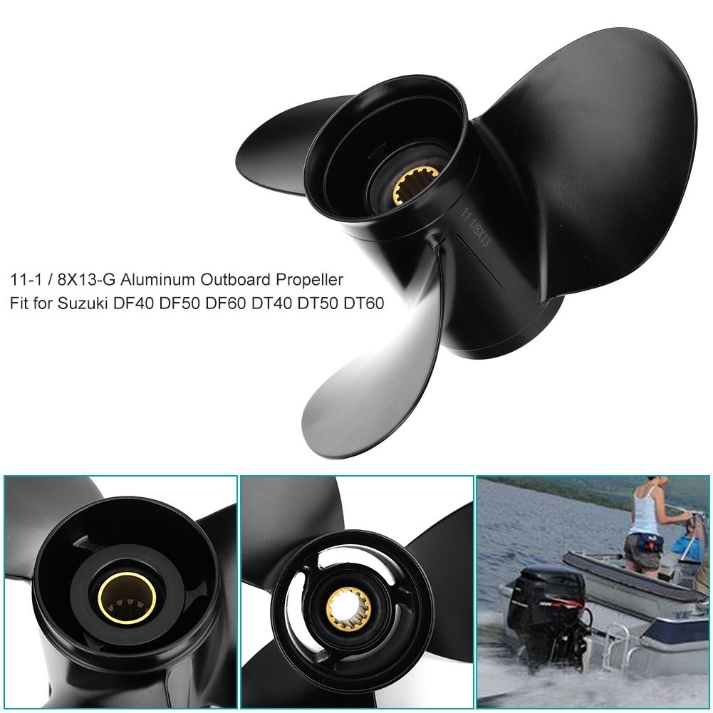 11 1   8X13 G Aluminum Outboard Propeller Fit for Suzuki DF40 DF50 DF60 DT40 DT50 DT60