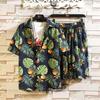 Erkek Set Kısa Kollu Hawaii Gömlek ve Şort Yaz Rahat Çiçek Gömlek Plaj Iki Parçalı Takım Elbise Moda Erkek Setleri
