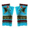Stylish Half Finger Gloves for Women Knitted Winter Wrist Warmers with Floral Embroidery
