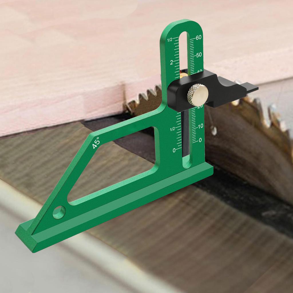 Height Gauge Measuring Instrument Aluminum Router Table Height Gauge with Inch Metric Scale Woodworking Measurement Tool