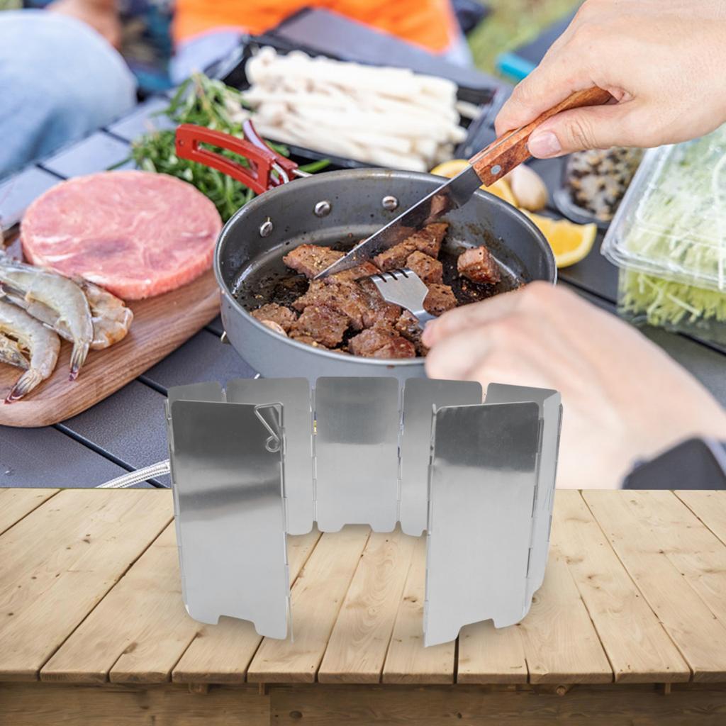 Camping Cooking Stove Windscreen Carry Bag Folding Windshield Portable