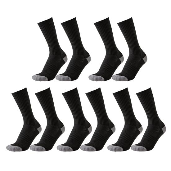 5 Pairs Men's Cotton Crew Sock Moisture Wicking Athletic Performance Socks Soft Breathable Running Socks for Daily Wear Exercise