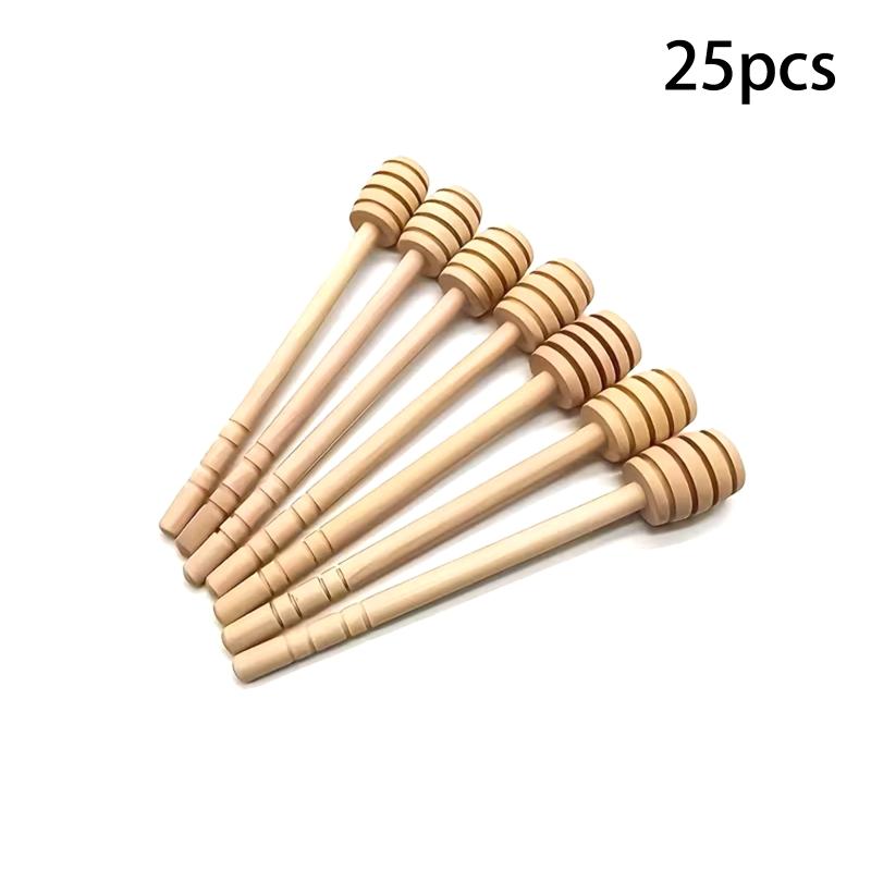 1set Of 25/50 Wooden Honey Spoons, Suitable For Small Hugo Jams, Easy To Carry, Perfect For Weddings And Parties