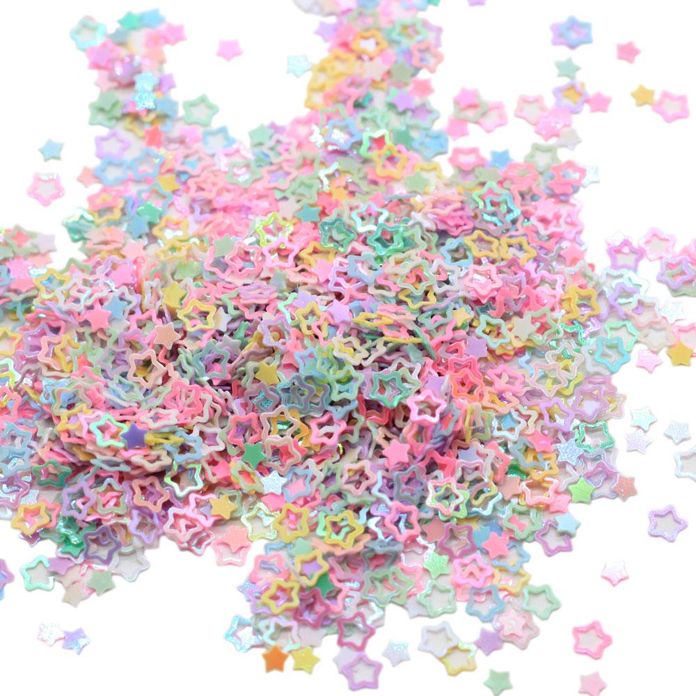 Pastel Colors Small Hollow Star Nail Sequin Sticker Confetti Flakes Paillette Scrapbookings for Face Nail Art Decoration