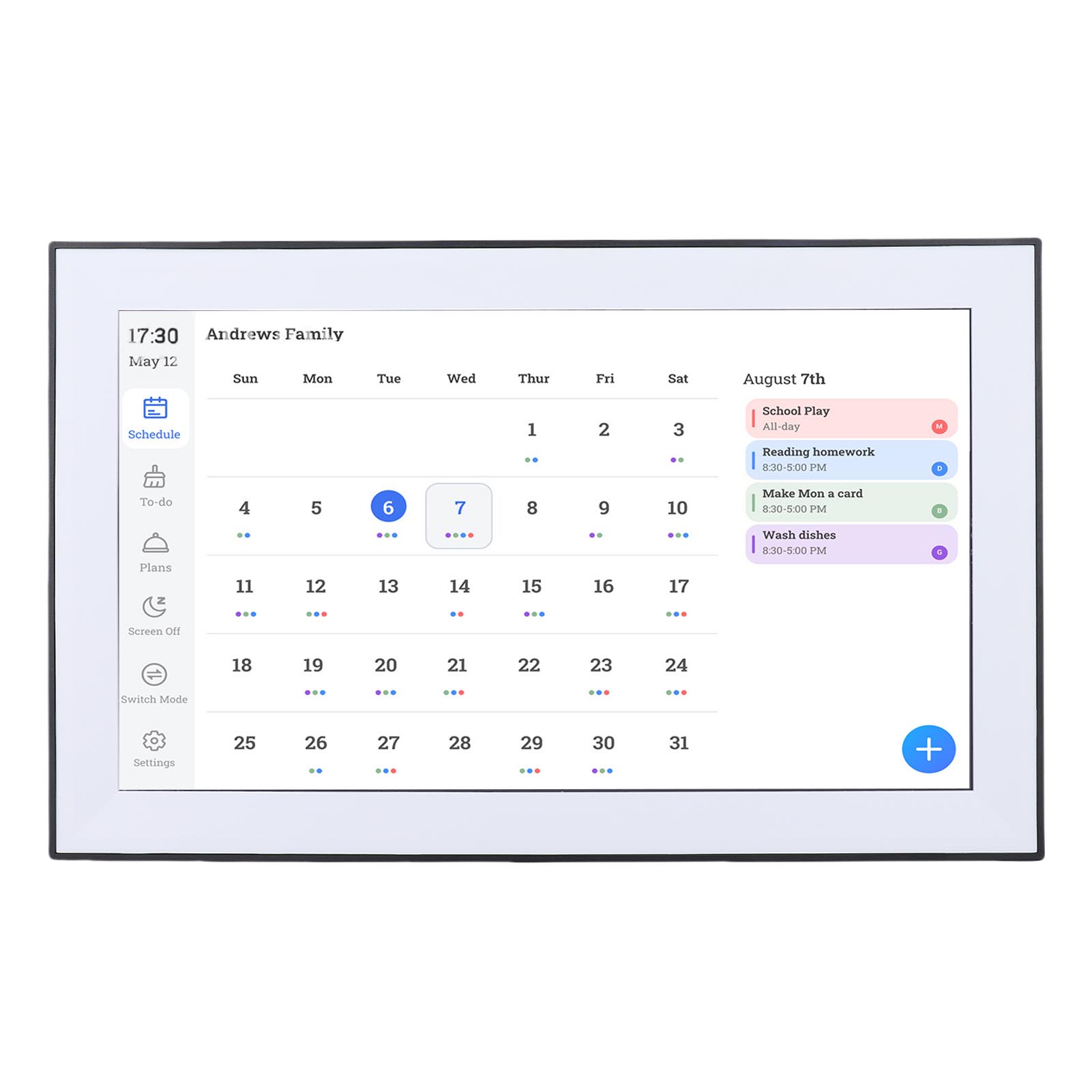

15.6 Inch Digital Calendar Chore Chart WIFI Electronic Calendar Smart Family Planner Touchscreen Interactive Display
