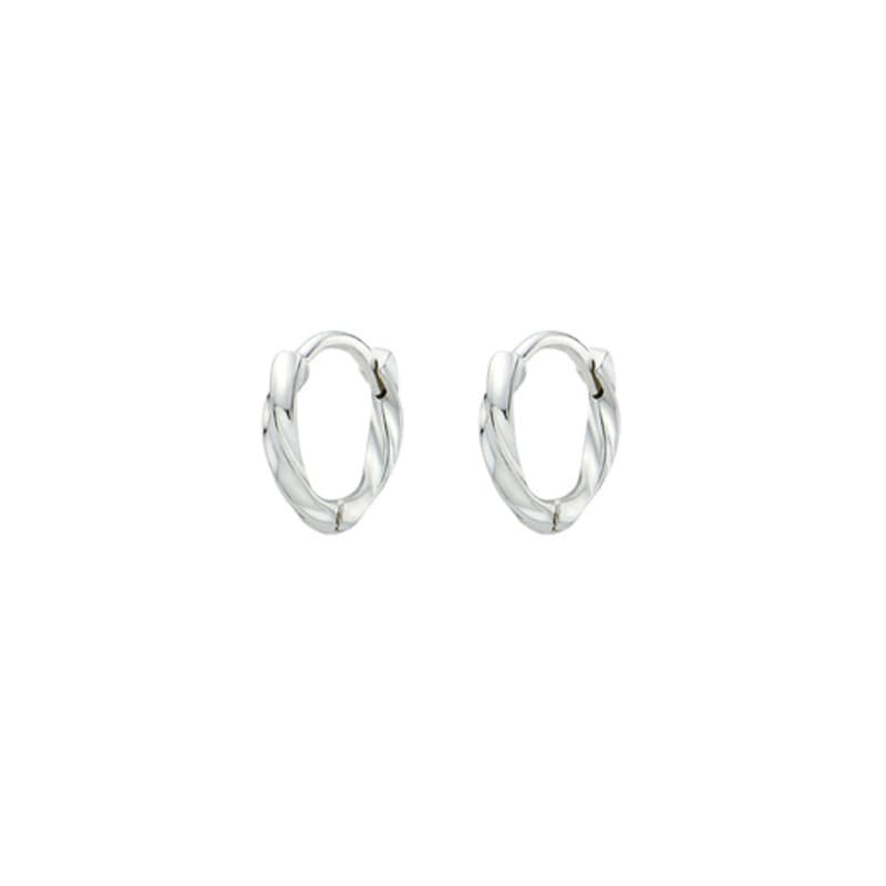 SCALETTO WS013 Silver 925 Screw Huggie Earrings