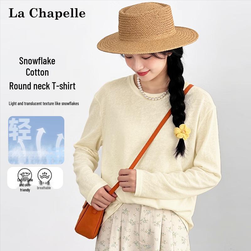 La Chapelle Women s Snowflake Cotton Long Sleeve Top M