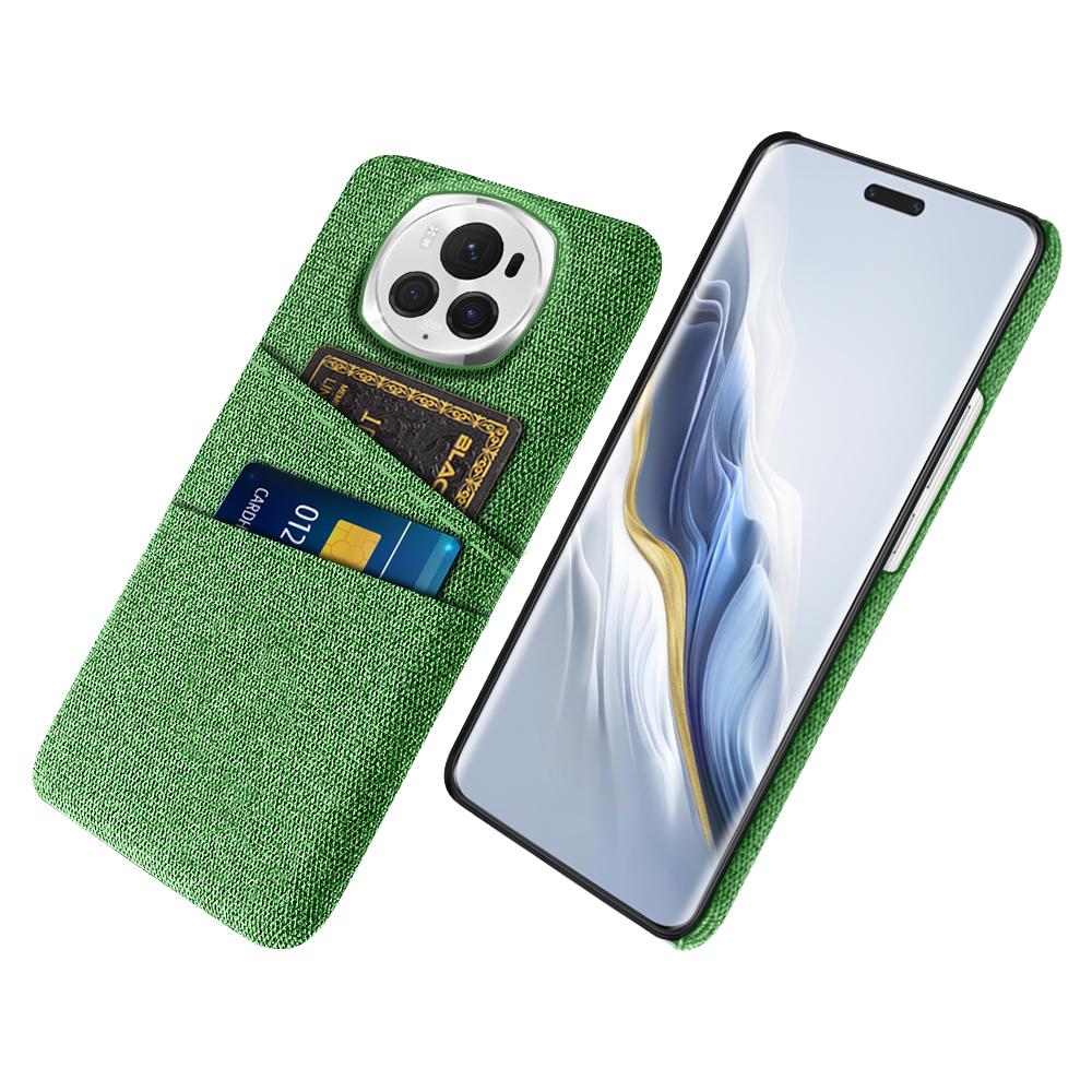 For Honor Magic6 Pro 5G Cloth Texture Phone Case Dual Card Holder PC Cover