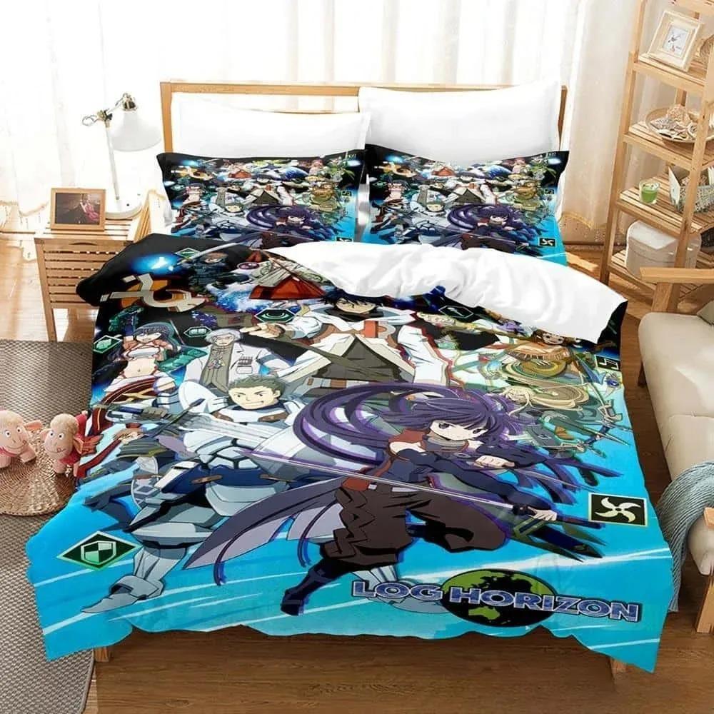 3D Cartoon Log Horizon Bedding Set Single Twin Full Queen King Size Bed Set Adult Kid Bedroom Duvet Cover Sets For Home Textiles