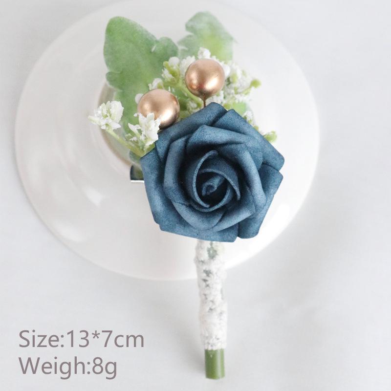 Anstecker Blumen Künstlich Weiße Rosen Seide Elfenbein Corsage Knopfloch Trauzeugen Anstecker für Herren Hochzeitszubehör