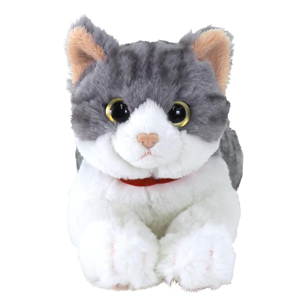 Sunlemon Knee Cat Plush Toy White 13x36x15cm Cute Animal Stuffed Cat P-7812