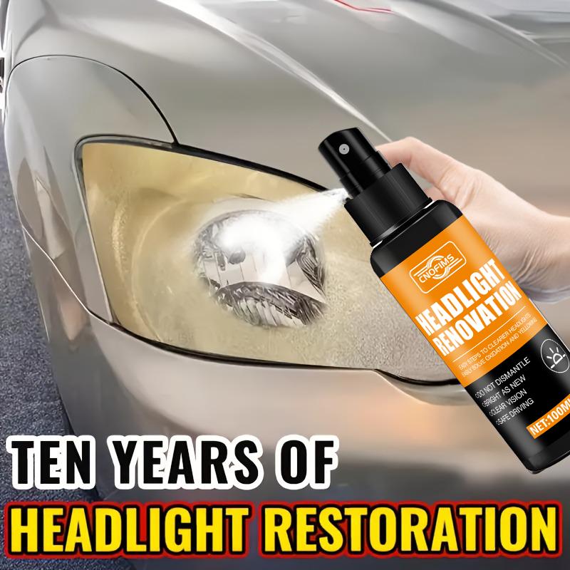 100ml Ceramic Headlight Repair Spray, Premium Automotive Headlight Repair Tool - Removes yellowing and oxidation, restores clari